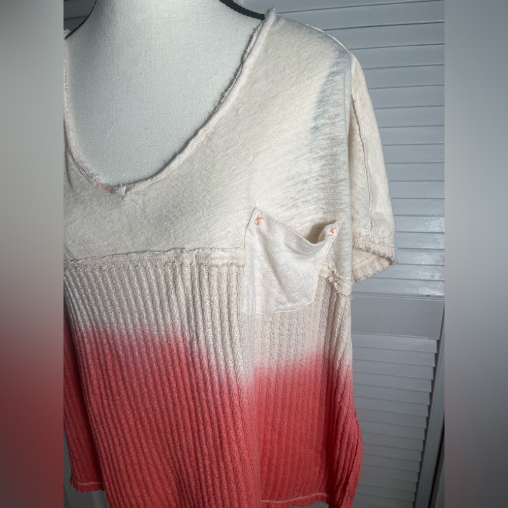 FREE PEOPLE WE THE FREE SUN DIAL TEE OMBRÉ LOOSE POCKET SIZE SMALL - Picture 11 of 14